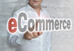 eCommerce with matrix and businessman concept.