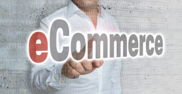 eCommerce with matrix and businessman concept.